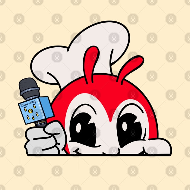 JOLLIBEE PEEKING KARAOKE SINGING FILIPINO STICKER by Aydapadi Studio