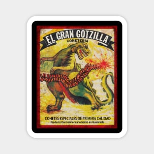 Godzilla Firecracker Poster Retro Magnet