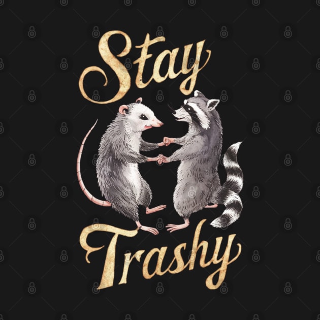 Stay Trashy Funny Possum And Raccoon Meme Lovers by Lovelydesignstore