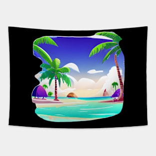 Summer lover, beach, palm trees. Tapestry