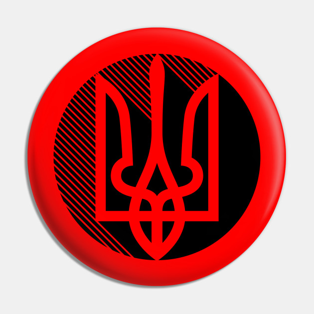 Trident In Black Circle Ukrainian Trident Pin Teepublic Trident In Black Circle Ukrainian Trident Pin Teepublic