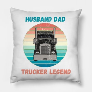 Husband Dad Trucker Legend Hero Pillow