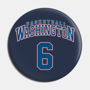 Washington Basketball - Player Number 6 Pin