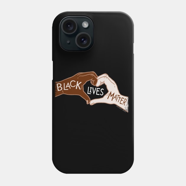 Black Lives Matters - Heart Hands Phone Case by Jitterfly