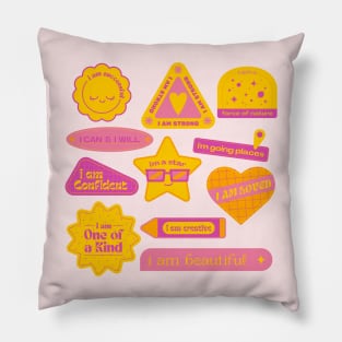 Positive Daily Affirmations - Hot Colors Pillow