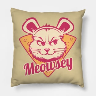 Vintage Cat With Mouse Ears Gift Pillow