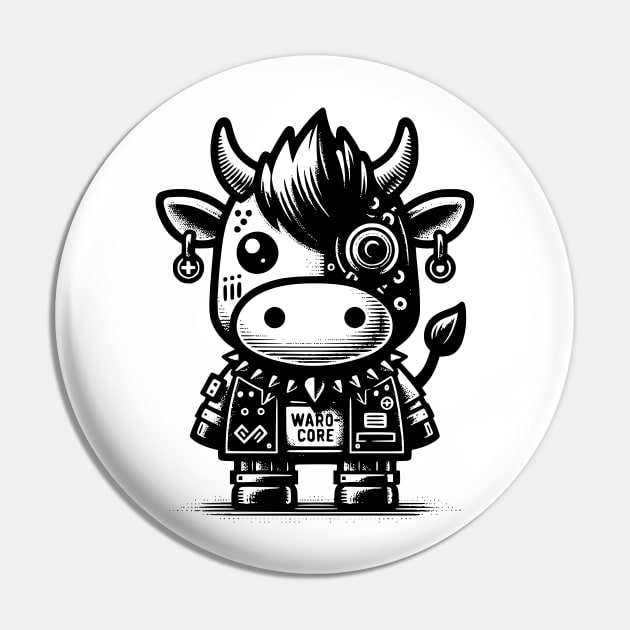 Gothic Punk Cow Pin by DreamSage