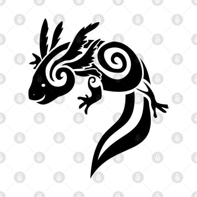 Axolotl Tribal Tattoo by Stormslegacy
