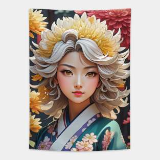 Floral Nature girl Tapestry