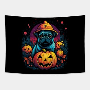 Pug Halloween Tapestry