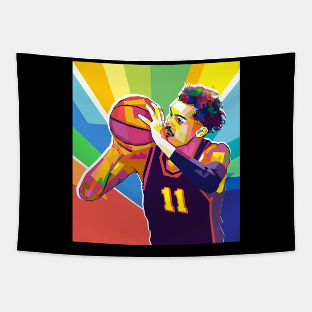 TRAE YOUNG POP ART Tapestry by Vector Baturaja