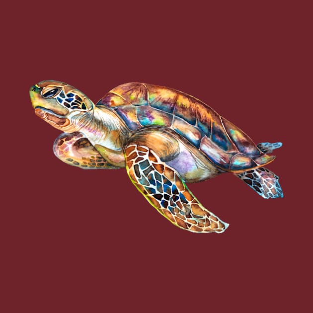 Sea Turtle water color by The Crazy Daisy Lady