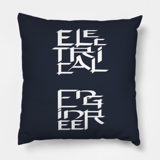 Electrical Engineer Character White Text Pillow