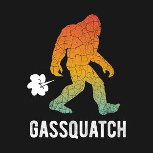 Gassquatch Funny Farting Sasquatch Retro Bigfoot Fart Joke T-Shirt