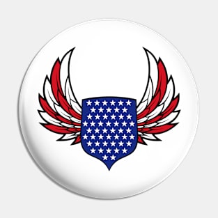 The American wings shield Pin