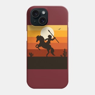 Native Warrior - Retro Vintage Sunset Sky American West Phone Case