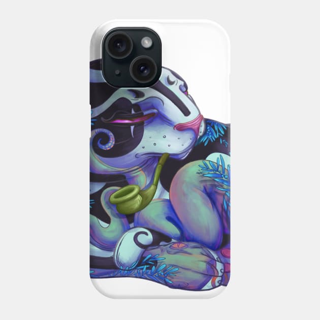 Chilling Cat with Golden Bird Phone Case by NevermindOnArt