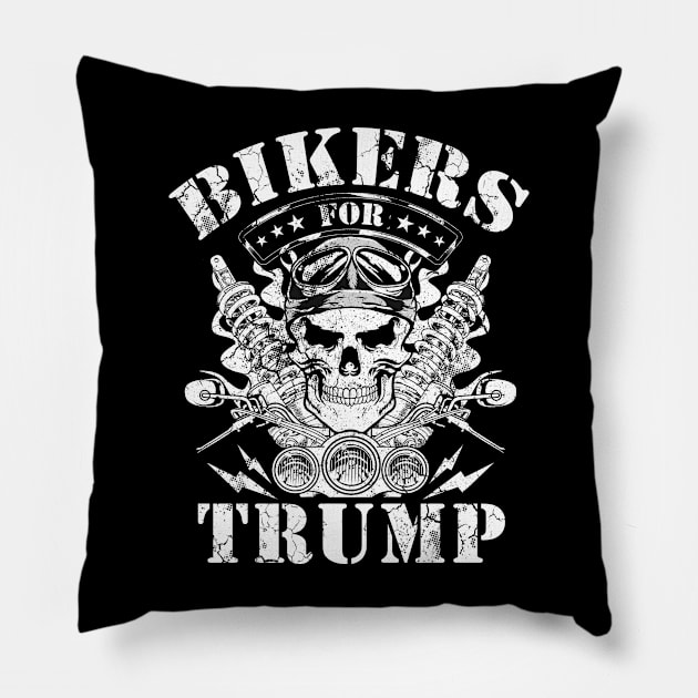 Bikers For Trump Vote 2020 Election Pillow by E