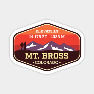 Mt Bross Colorado - 14ers Mountain Climbing Badge Magnet