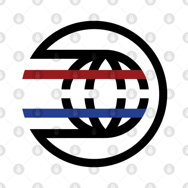 Red White and Blue Spaceship Earth Logo by FandomTrading