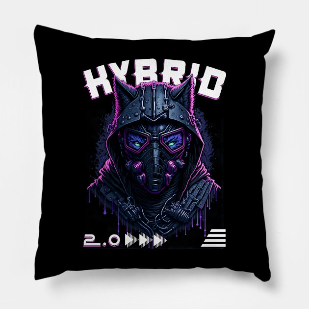 Hybrid Feline 2.0 Pillow by QuirkyPrintShop