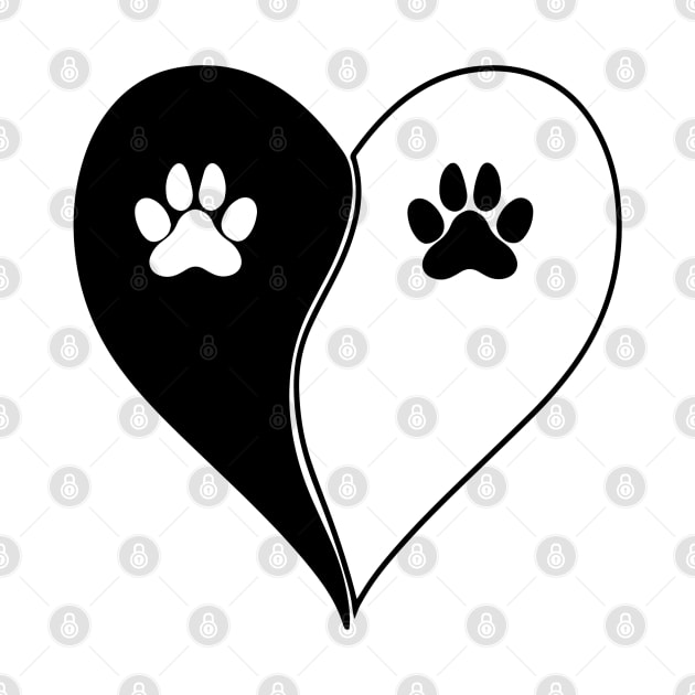 Love with pet footprint with paw and heart symbol graphic by RubyCollection