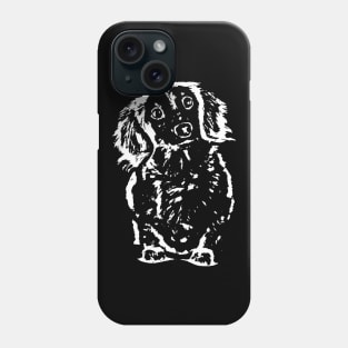 Long Haired Dachshund Sketch Phone Case