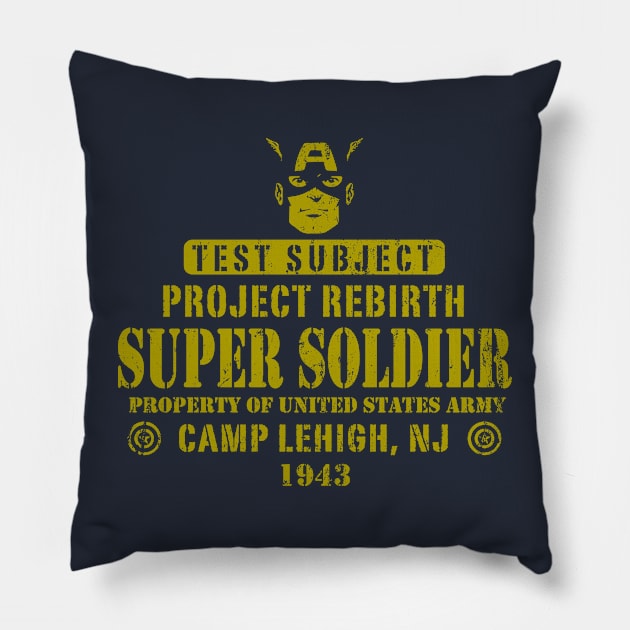 Test Subject Super Soldier Pillow by Alema Art