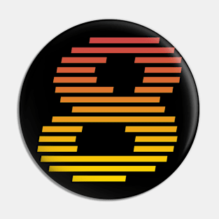 8 - Number Eight - Retro Pin