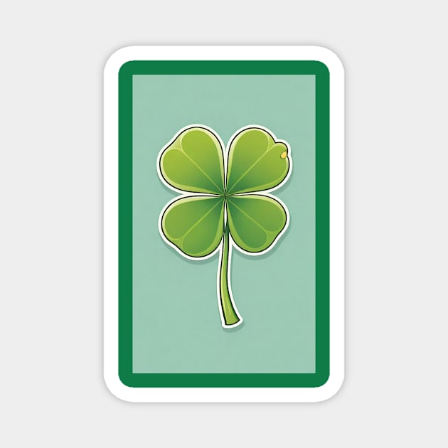 Four leaf clover- St. Patrick's day luck Magnet by Love of animals