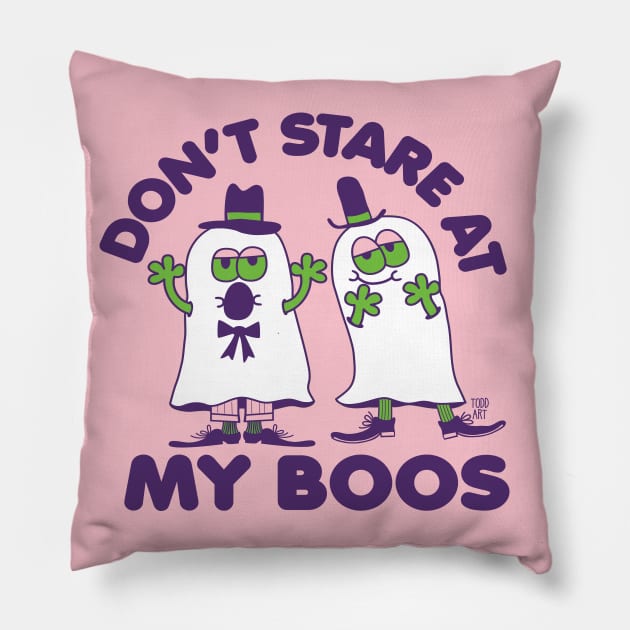 DON'T STARE AT BOOS Pillow by toddgoldmanart
