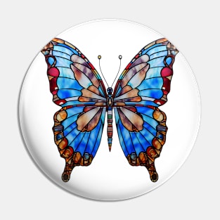 Stained Glass Colorful Butterfly #3 Pin