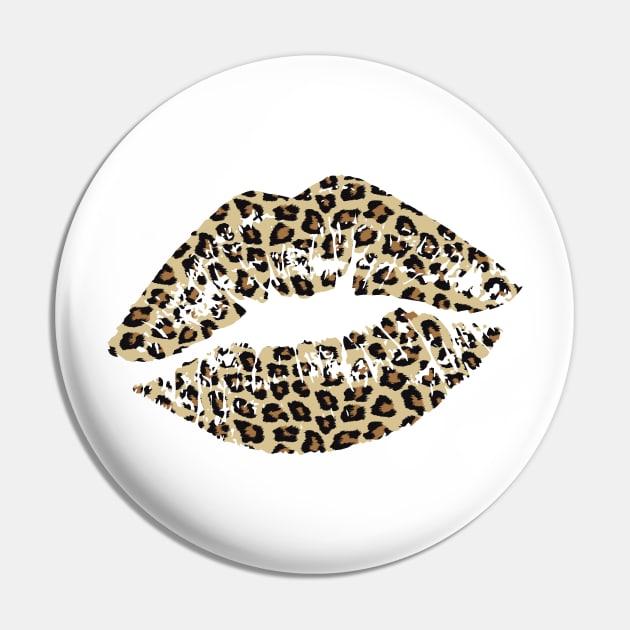 Leopard print Lips Pin by Satic