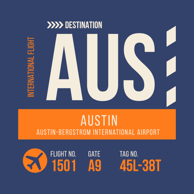 Austin Airport Stylish Luggage Tag (AUS) by SLAG_Creative