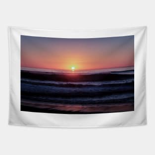 Colorful sunset at a beach Tapestry