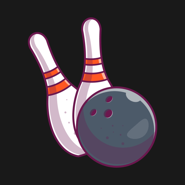 Bowling pins with bowling ball cartoon by Catalyst Labs