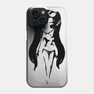 Fairy (beach girl) minimal silhouette white Phone Case