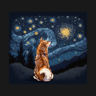 Cheems and the starry night T-Shirt