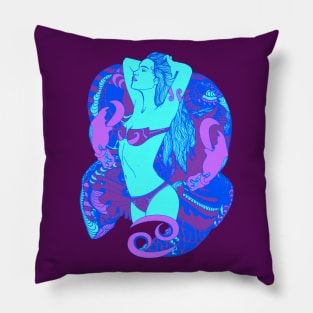 Blue Cancer Beauty Pillow