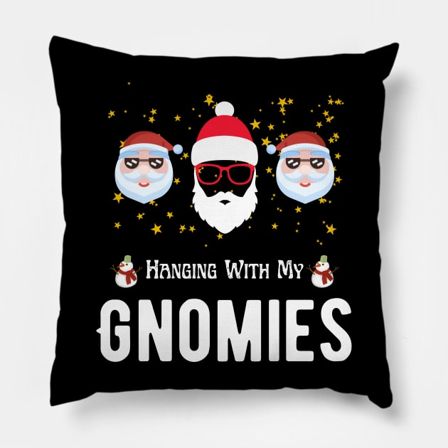 Hanging With My Gnomies Funny Christmas Pillow by khalid12