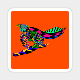 dinosaur in rainbow wings ecopop Magnet