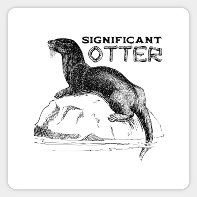 Significant Otter Emmet Otter Design In Black - Emmet Otter - Sticker