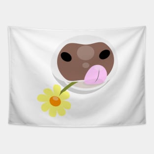 Funny cow nose cartoon Tapestry