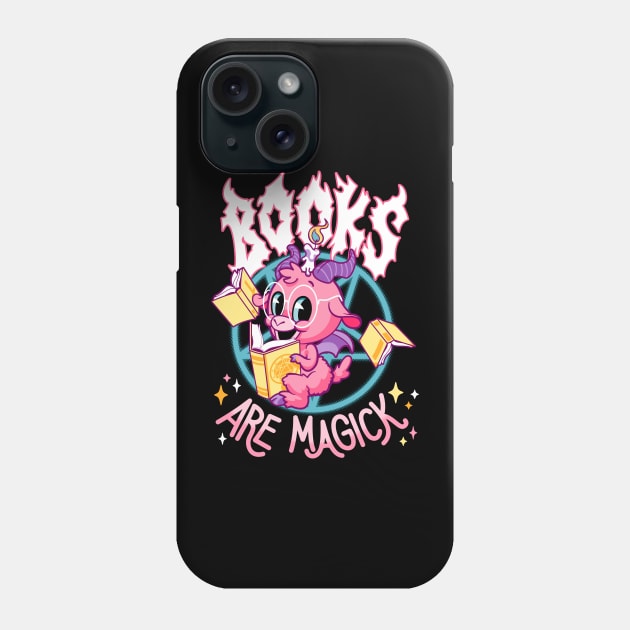 Books Are Magick Goat Phone Case by CTKR Studio