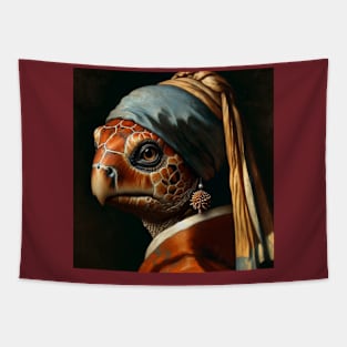 Wildlife Conservation - Pearl Earring Loggerhead Sea Turtle Meme Tapestry