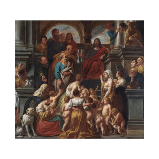 Christ Blessing Little Children. Suffer Little Children to Come Unto Me by Jacob Jordaens by Classic Art Stall