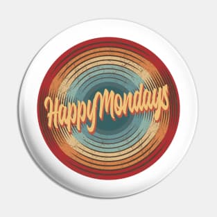 Happy Mondays Vintage Circle Pin