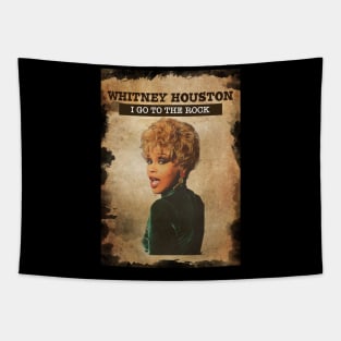 Vintage Old Paper 80s Style Whitney Houston Tapestry