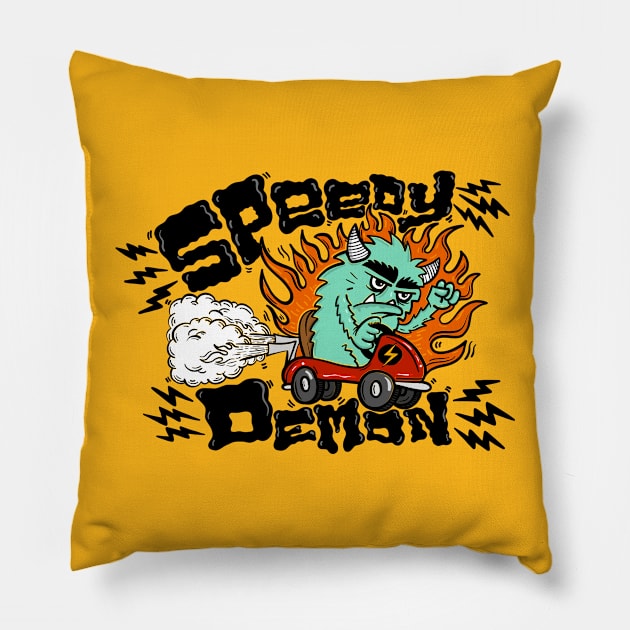 Speedy demon Pillow by UniqueDesignsCo