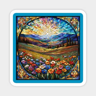 Stained Glass Springtime Sunrise Magnet